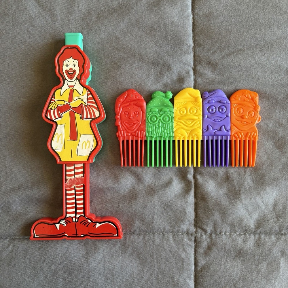Lot Of 2 90s McDonald's Toys Ronald Whistle Comb Grimace Hamburglar Birdie VTG